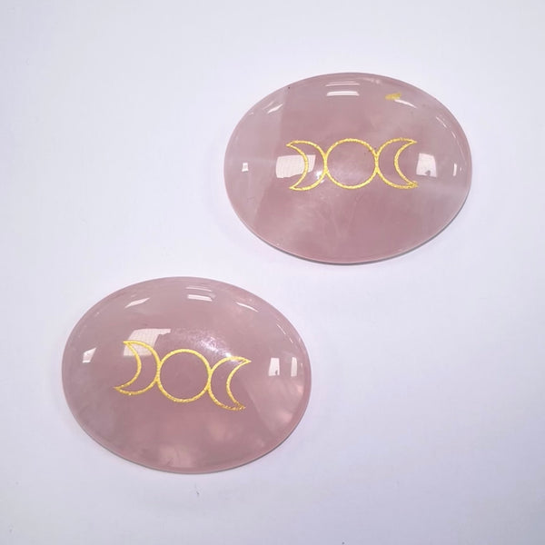 Rose Quartz Triple Moon Smoothstone