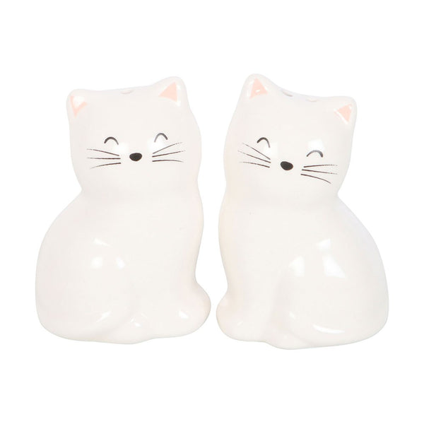 White Cat Shaped Salt And Pepper Shakers