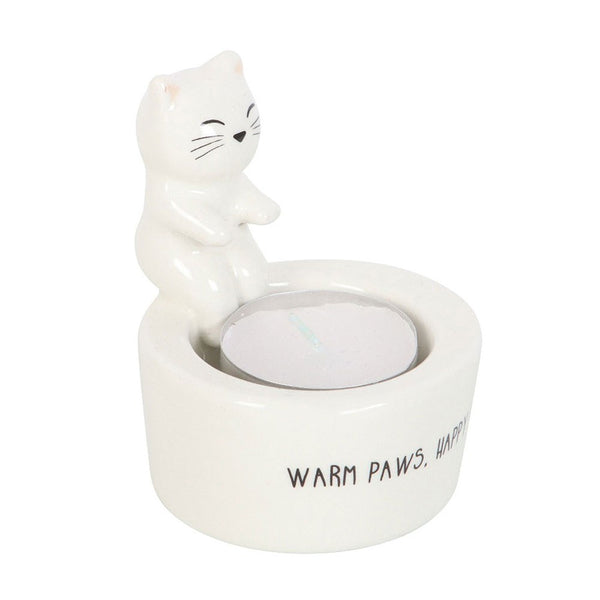 Warm Paws Happy Heart Cat Tealight Holder