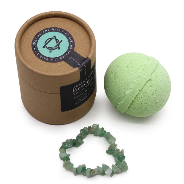 Lemon & Lime Bath Bomb With Green Aventurine Brace