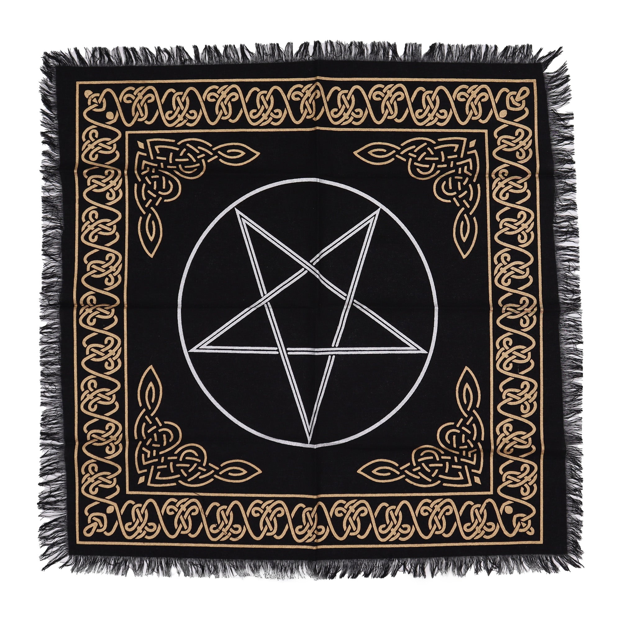 Pentagram Fringed Altar Cloth