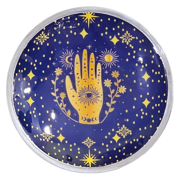Hamsa Midnight Blue Triple Leg Enamled Offering Pl