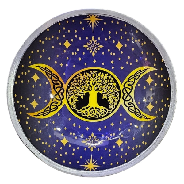 Purple Triple Moon Triple Leg Enameled Offering Pl