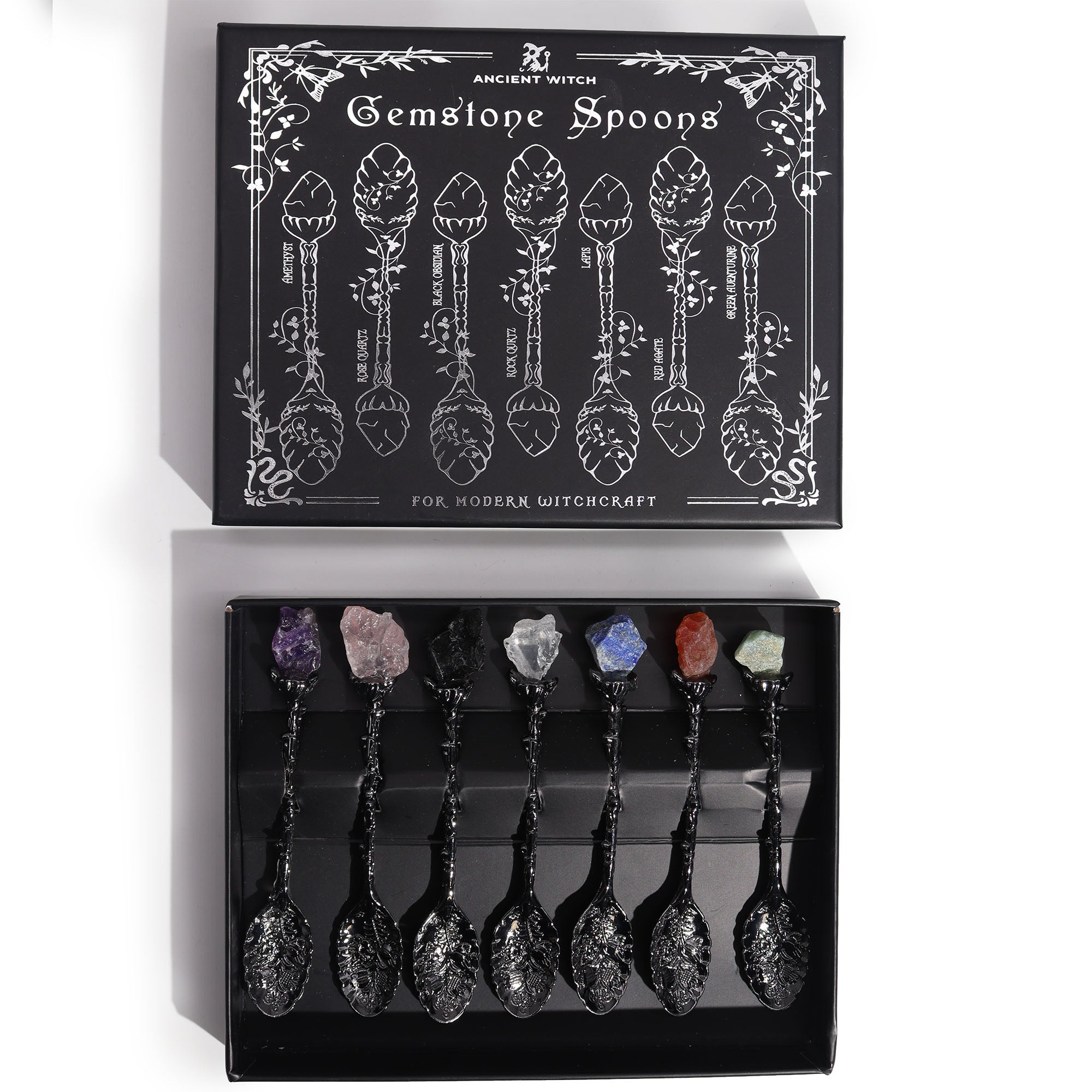Silver Crystal Witch Spoon Set