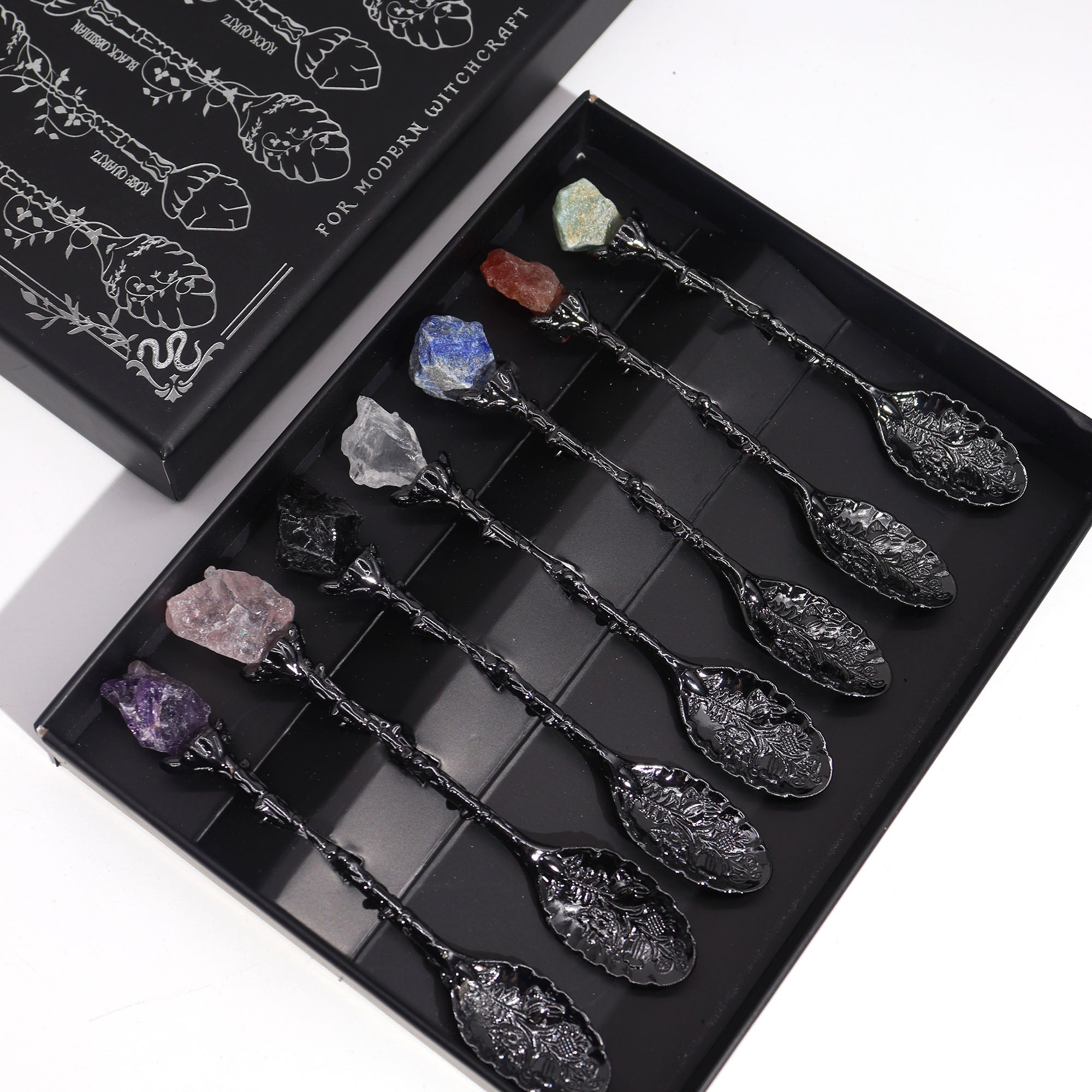 Silver Crystal Witch Spoon Set
