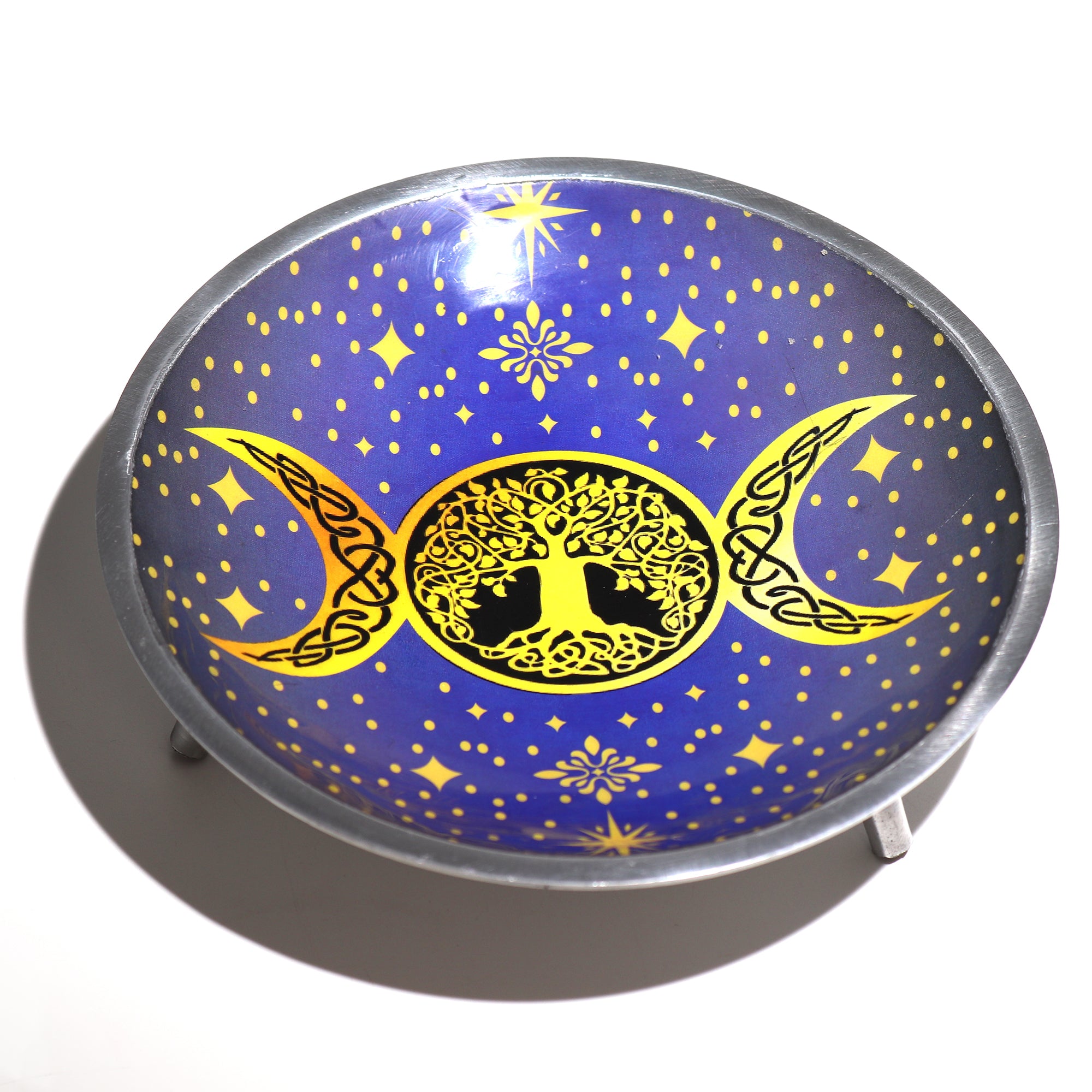 Purple Triple Moon Triple Leg Enameled Offering Pl