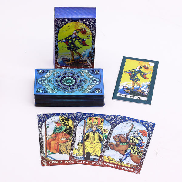 Blue Foil Mandala Tarot Deck