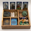 Four Section Tarot Box With Card Holder - Black & Gold