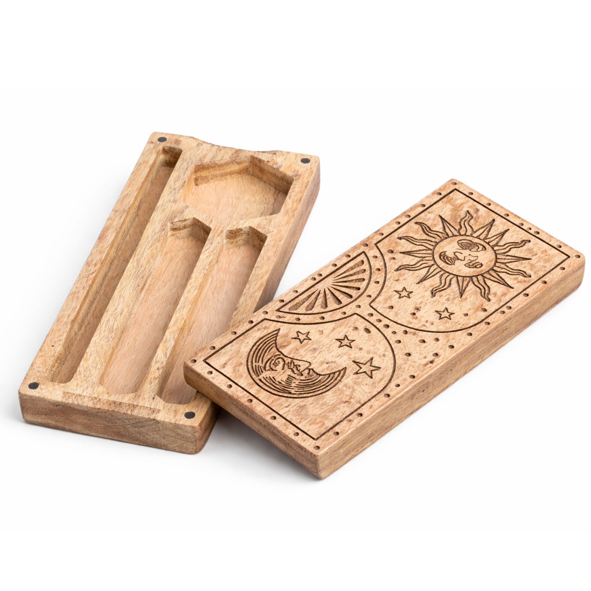 Sun Moon Carved Crystal and Stone Box