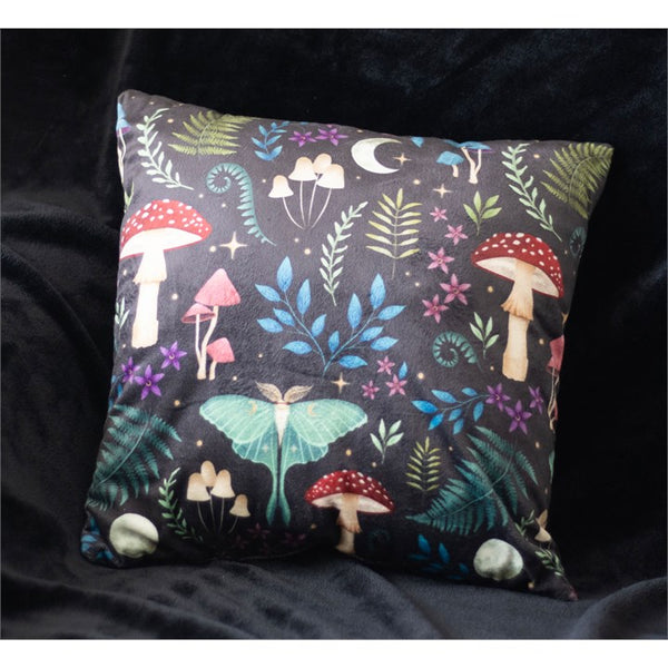 Square Dark Forest Print Cushion