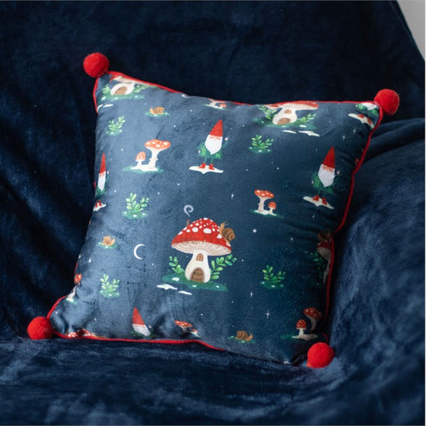 Square Gnome Print Cushion