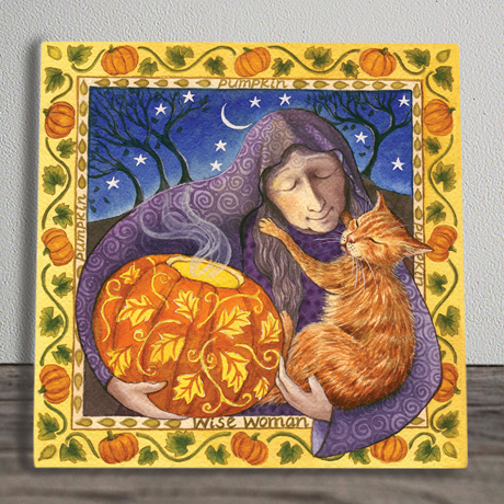 Pumpkin Wise Woman Tile
