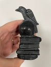 Black Obsiadian Crow on Skull