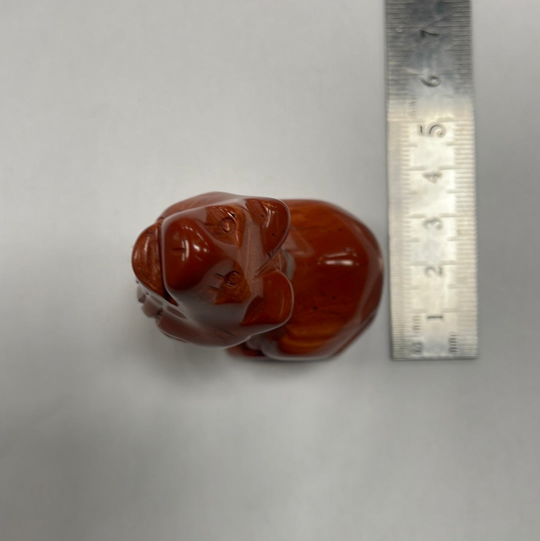 Red Jasper Howling Wolf