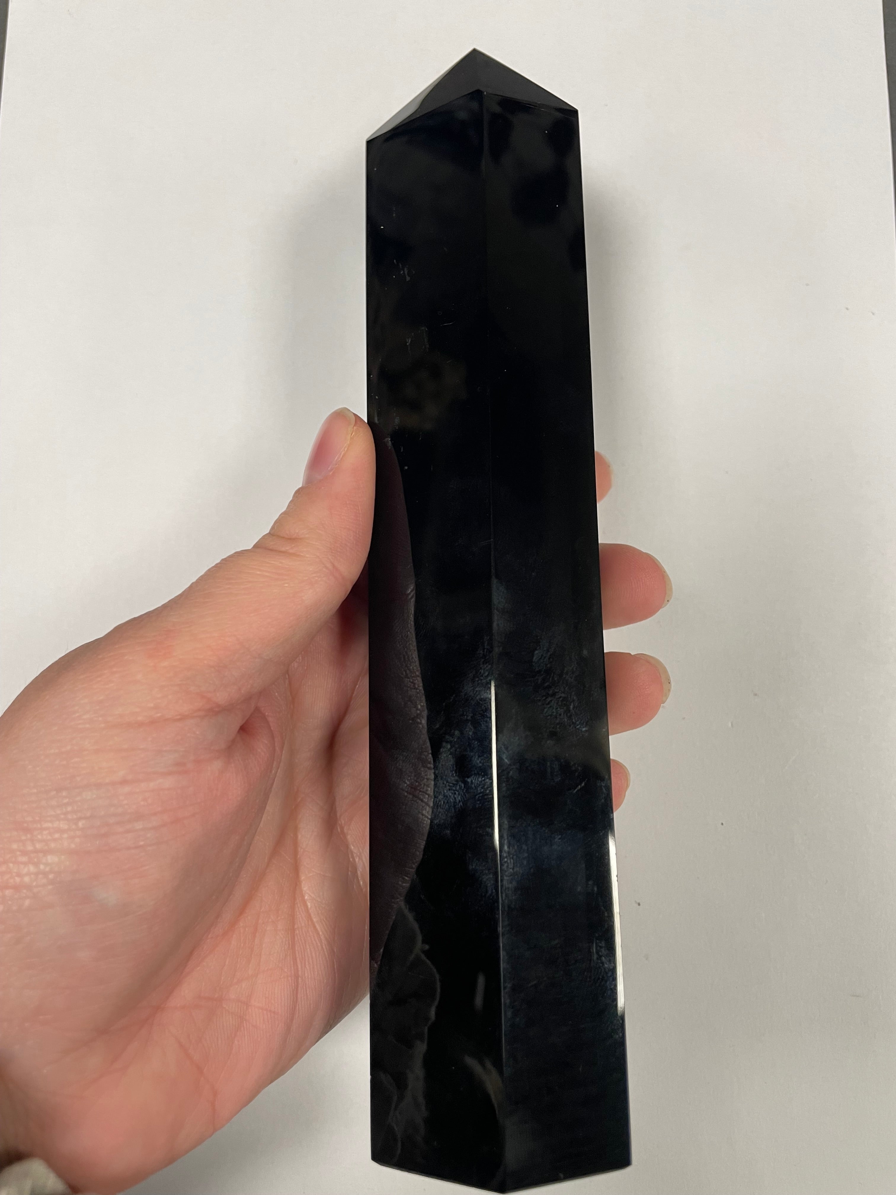 Chakra Print Black Obsidian Point