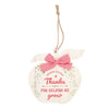 Thanks For Helping Me Grow Apple Hanging Decoratio