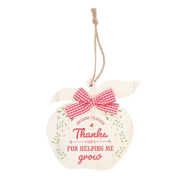 Thanks For Helping Me Grow Apple Hanging Decoratio