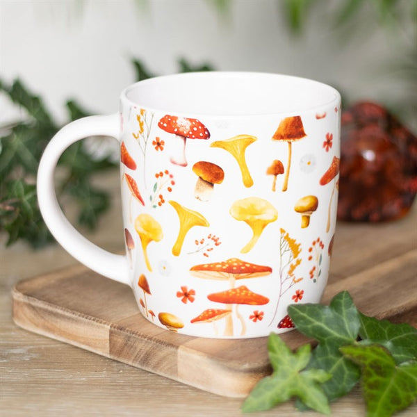 All Over Mushroom Print Ceramic Mug