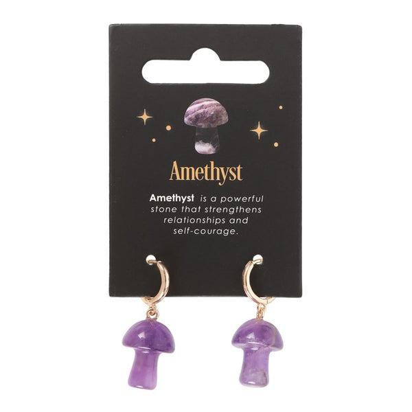 Amethyst Mushroom Earrings