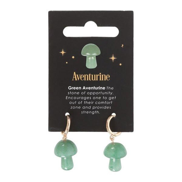 Aventurine Mushroom Earrings