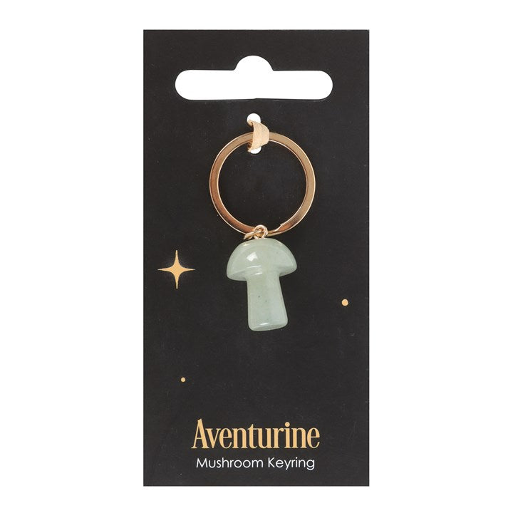 Green Aventurine Mushroom Keyring