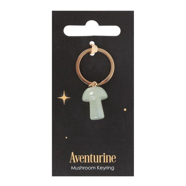 Green Aventurine Mushroom Keyring