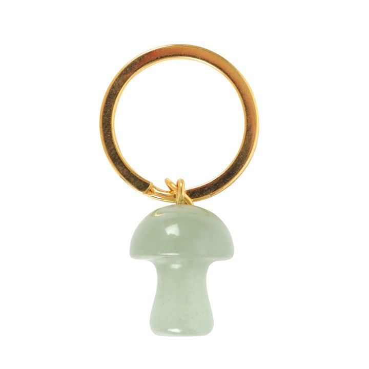 Green Aventurine Mushroom Keyring