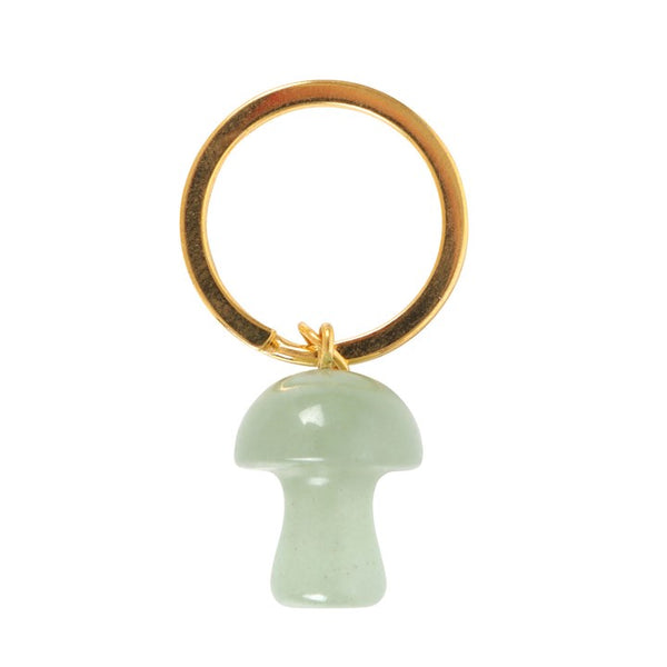 Green Aventurine Mushroom Keyring