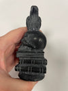 Black Obsiadian Crow on Skull