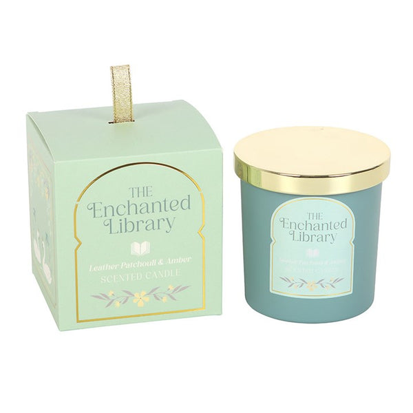 The Enchanted Library Leather Patchouli & Amber Candle