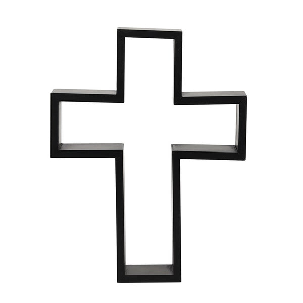 Black Crucifix Shelving Display