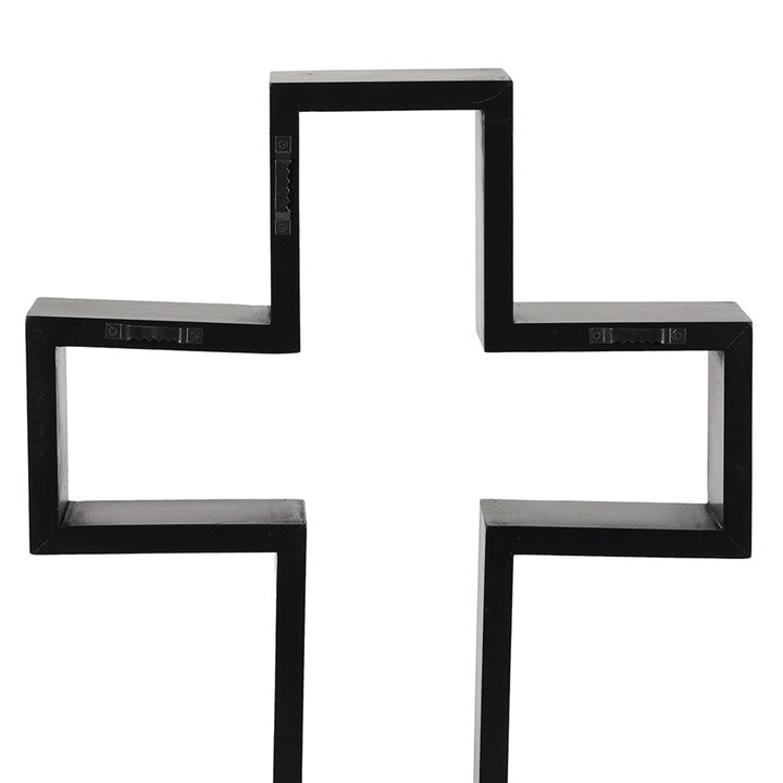 Black Crucifix Shelving Display