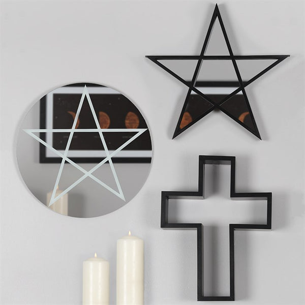 Black Crucifix Shelving Display