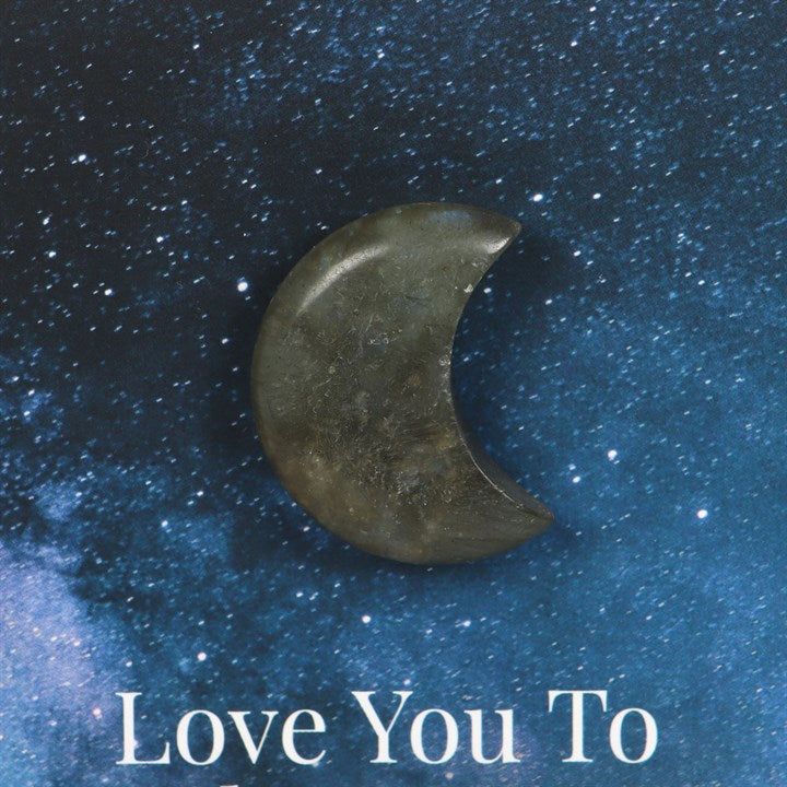 Moon & Back Labradorite Heart Card