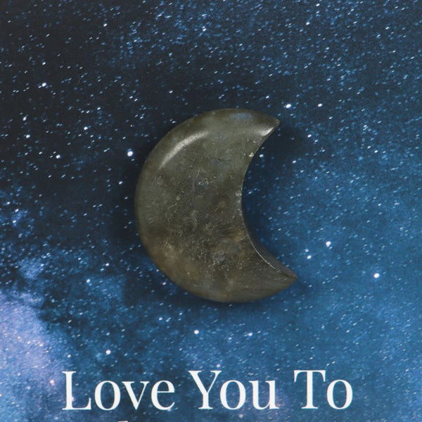 Moon & Back Labradorite Heart Card