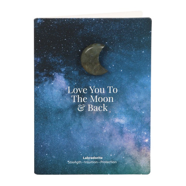 Moon & Back Labradorite Heart Card