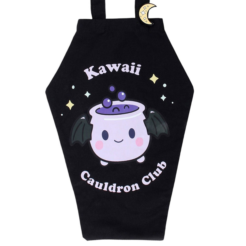 Kawaii Cauldron Club Coffin Shaped Tote Bag WIth E