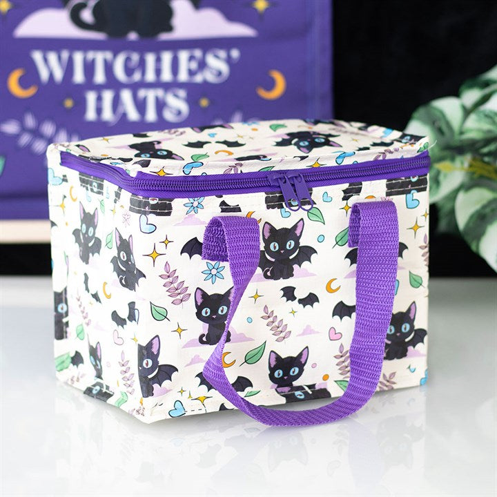 Cute And Creepy Cat Print Lunch Bag