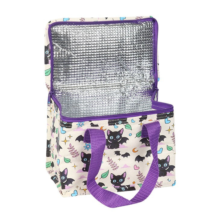 Cute And Creepy Cat Print Lunch Bag