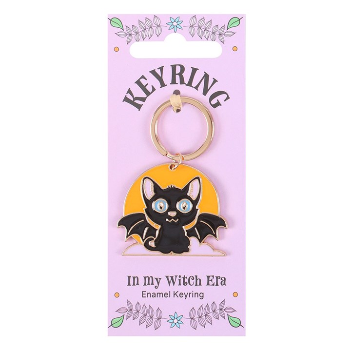 In My Witch Era Bat Cat And Moon Enamel Keyring