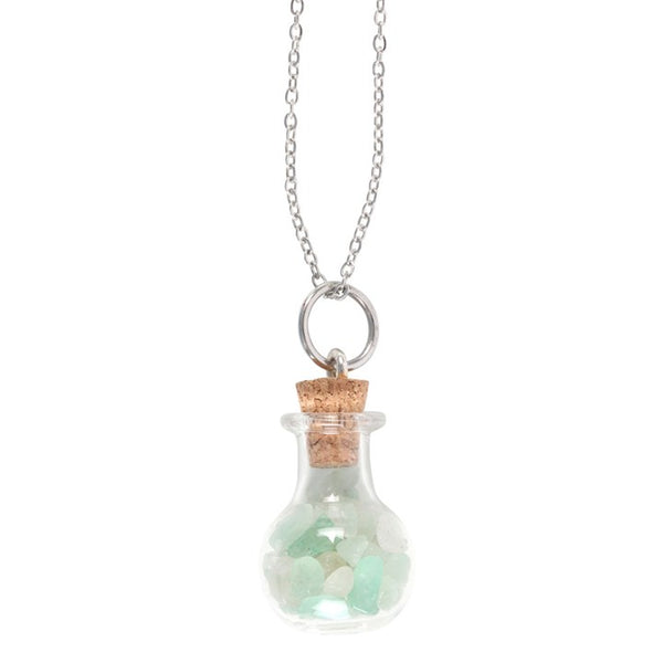 Aventurine Chip Potion Bottle Necklace