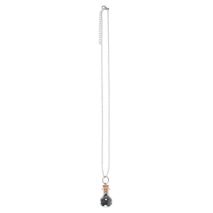 Black Obsidian Chip Potion Bottle Neckla