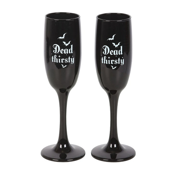 Dead Thirsty Champagne Flutes Set Of 2