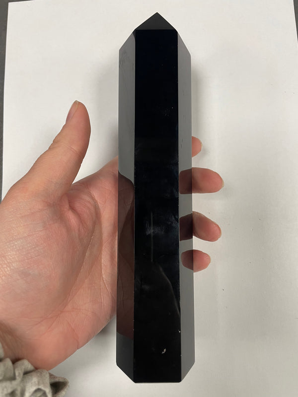 Chakra Print Black Obsidian Point