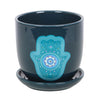 Hand Of Hamsa Ceramic Plant Pot