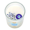 Under Watchful Eyes White Rose Candle With Crystal