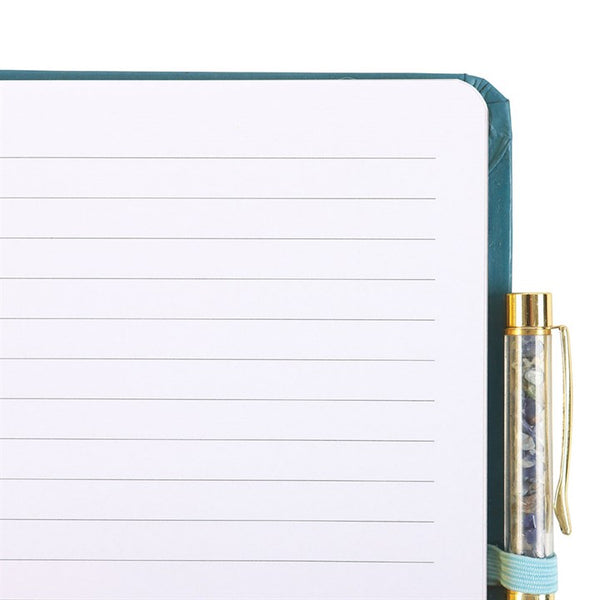 Hand Of Hamsa A5 Notebook With Crystal Chip Pen