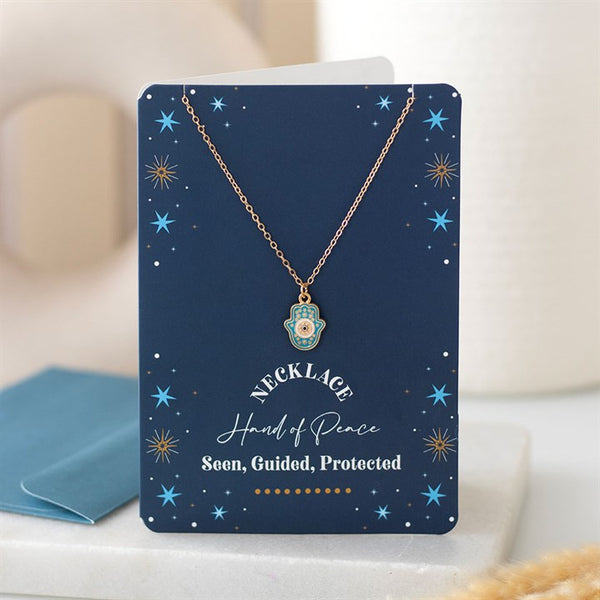 Hand Of Hamsa Necklace On Greeting Card