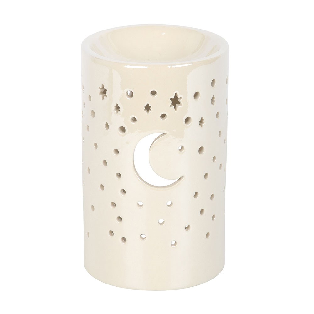 Iridescent White Moon Pillar Oil Burner
