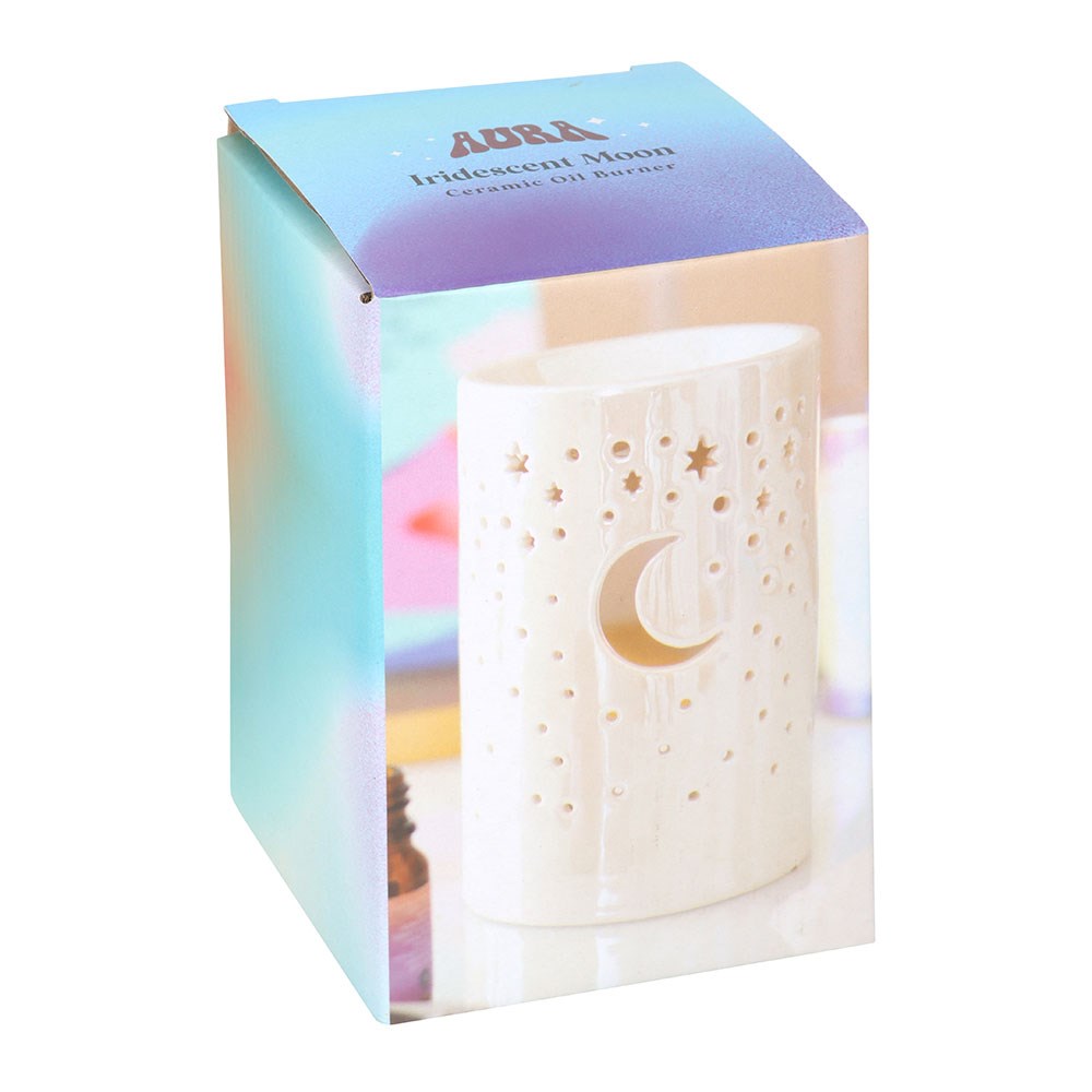 Iridescent White Moon Pillar Oil Burner